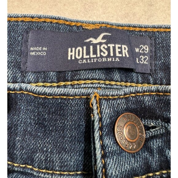 Hollister Classic Straight Epic Flex Dark Wash Blue Denim Jeans Men's Size 29x32 - Picture 6 of 10